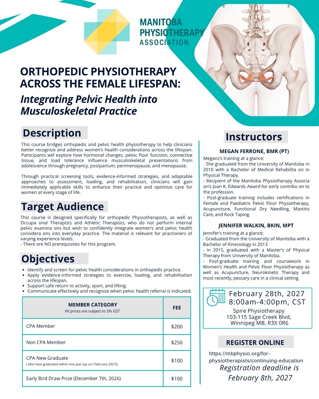 Pelvic Floor Course for Ortho Physios - 2027